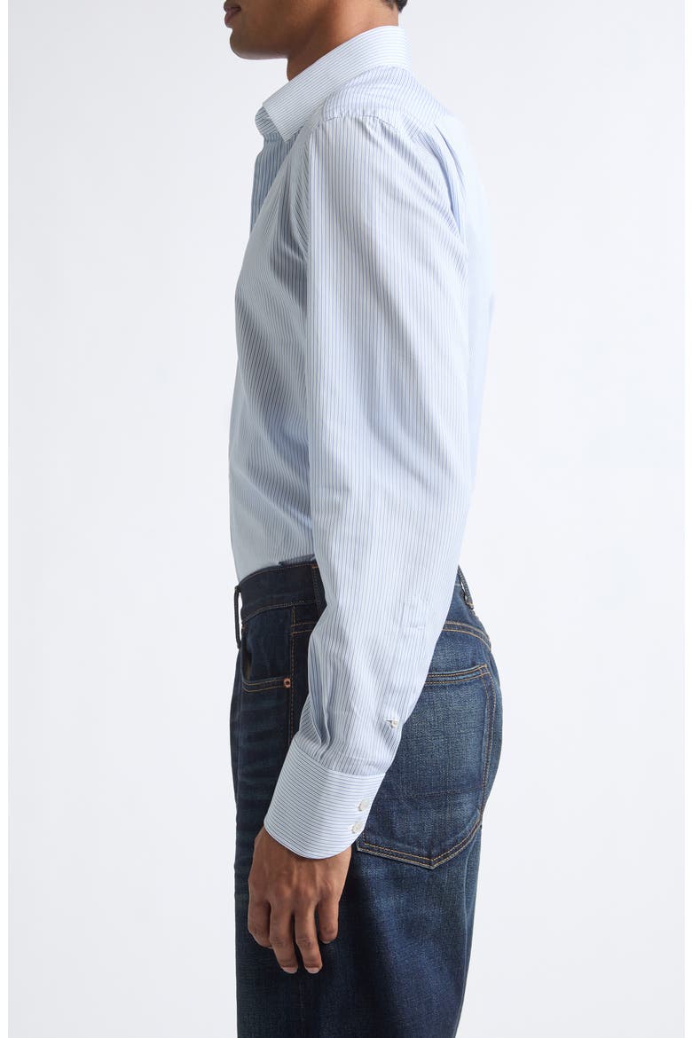 Classic Fit Striped Cotton Shirt, Alternate, color, UWA COMBO BLUE