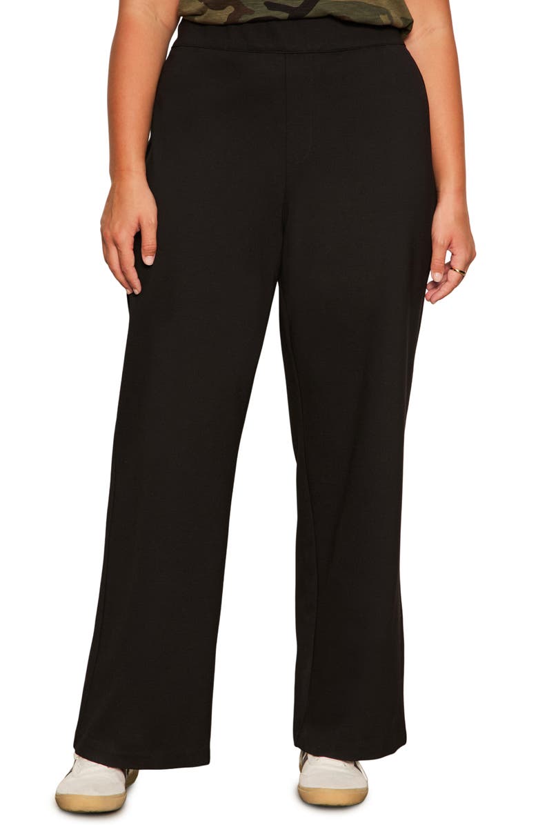 Sanctuary Runway Ponte Straight Leg Pants, Main, color, Black