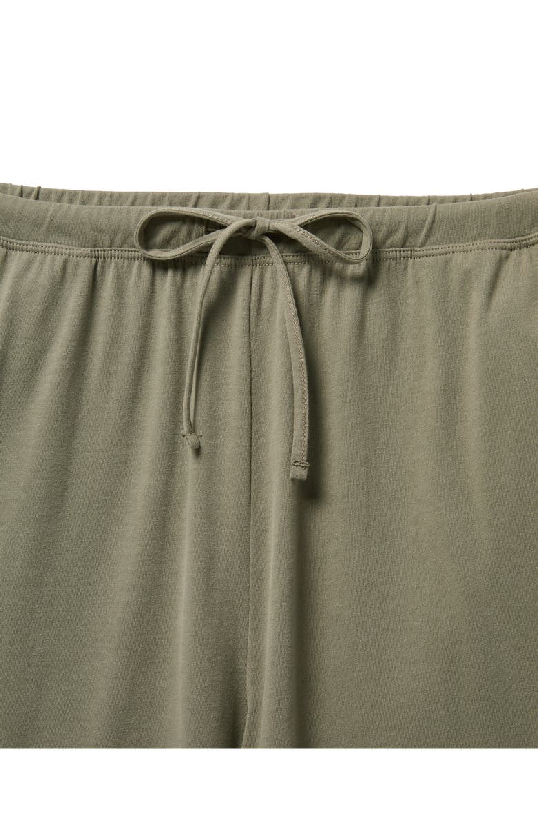 Petite Plume Pima Cotton Crop Wide Leg Pajama Pants, Alternate, color, Green