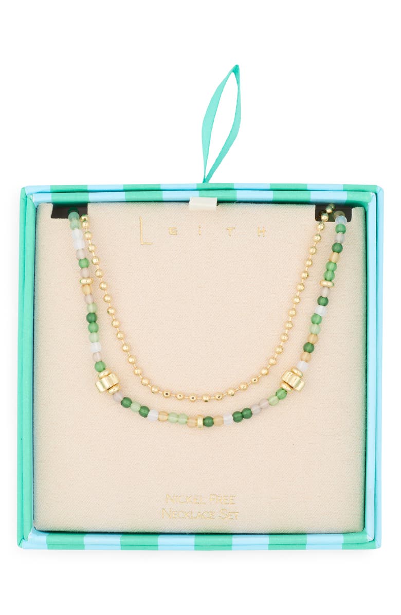 Leith Layered Necklace, Main, color, Green Multi- Gold
