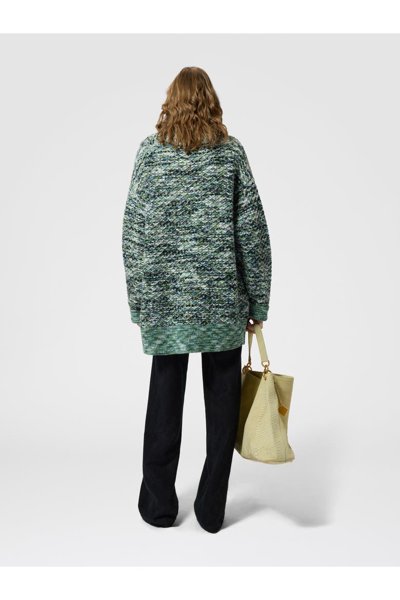 Oversized Full-zip Cardigan With 3d Construction, Alternate, color, Multicoloured