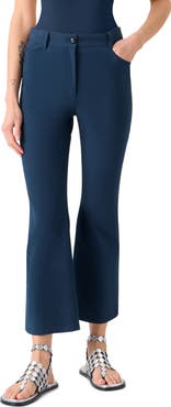 Akris punto Cali Stretch Cotton Crop Bootcut Pants