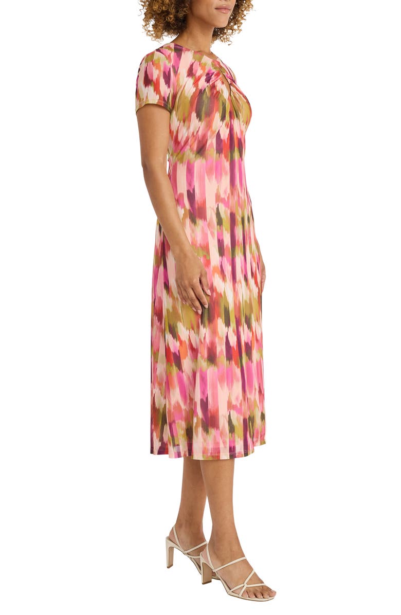Maggy London Abstract Print Keyhole Midi Dress, Alternate, color,