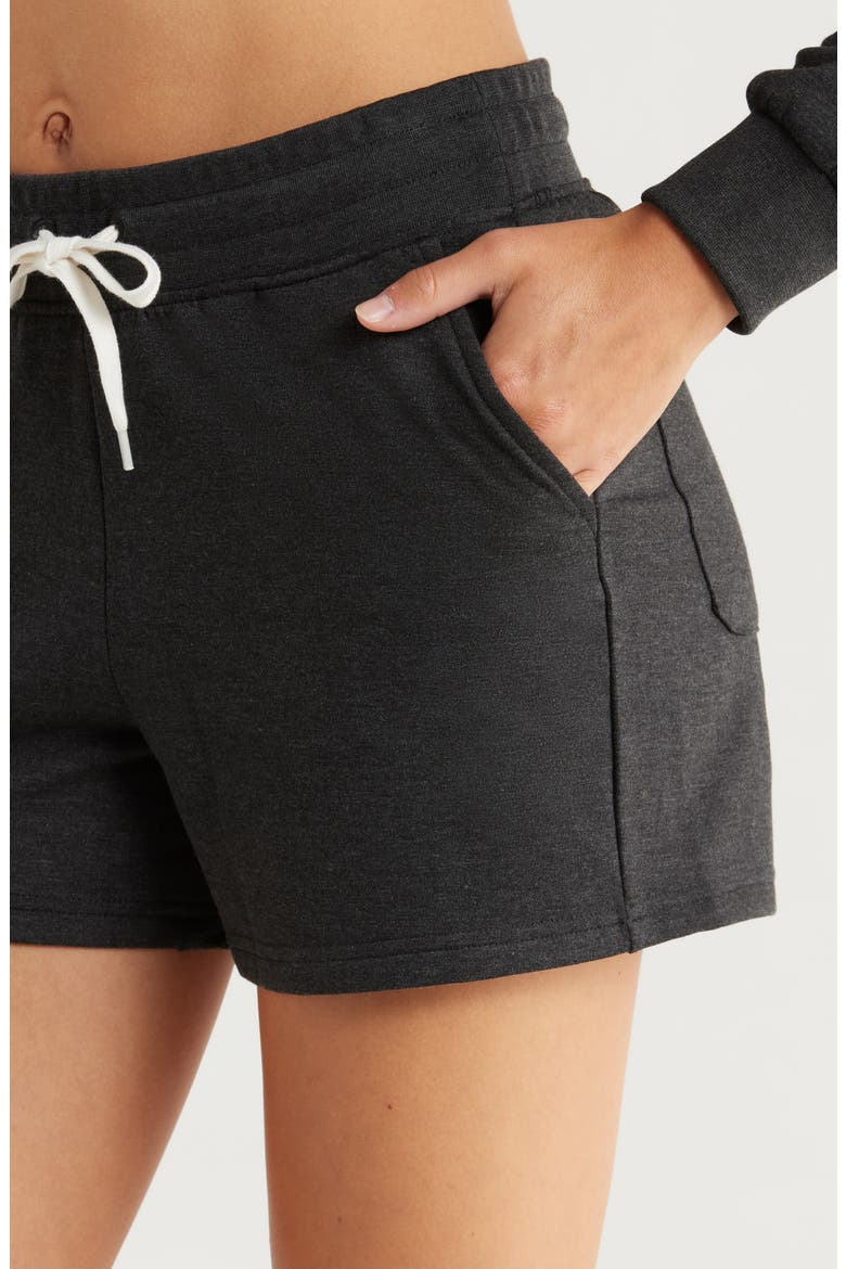 Lightweight Fleece Shorts, Alternate, color, HEATHER BLACK