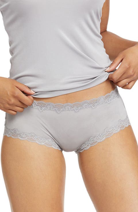 Soft Silk Lace Trim Silk Briefs (Regular & Plus Size)