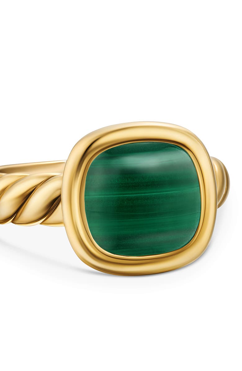 David Yurman Mercer Stone Ring in 18K Gold, Alternate, color, Malachite