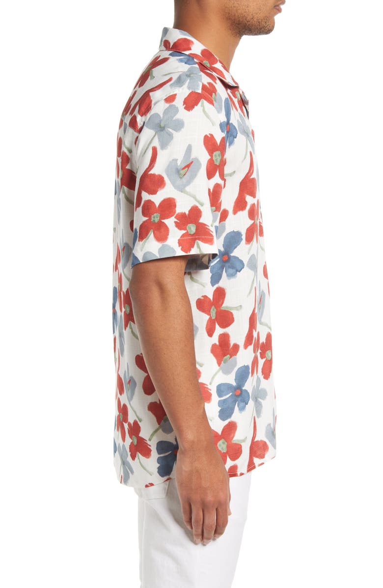 Wax London Men's Didcot Floral Print Short Sleeve Button-Up Shirt, Alternate, color, 