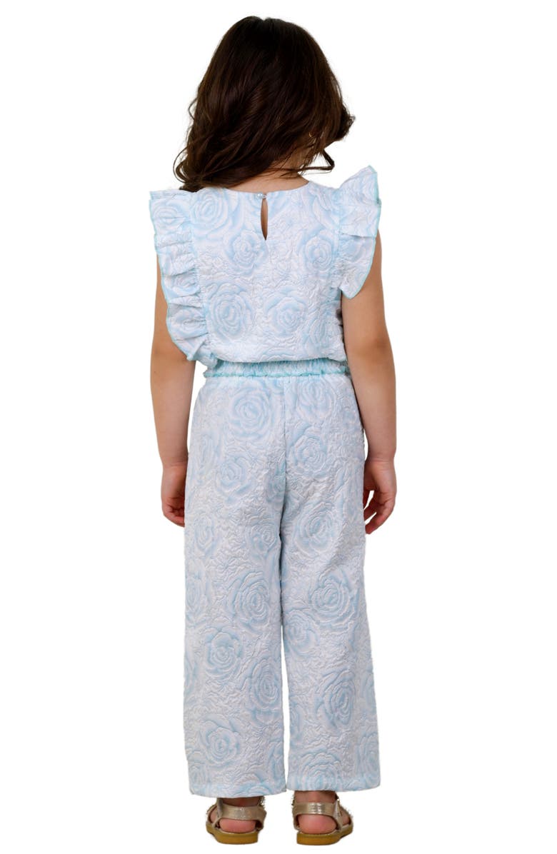 Mia Belle Girls Girls Ethereal Bloom Blue Rose Textured Top and Pant Set, Alternate, color, 