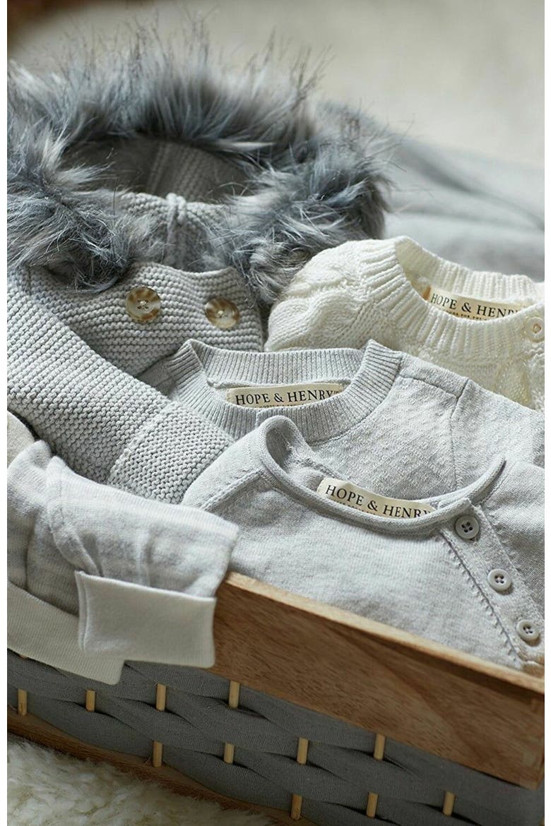 Baby Raglan Sweater Romper, Alternate, color, Heather Grey
