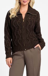 Marciano Adenora Metallic Cable Cardigan