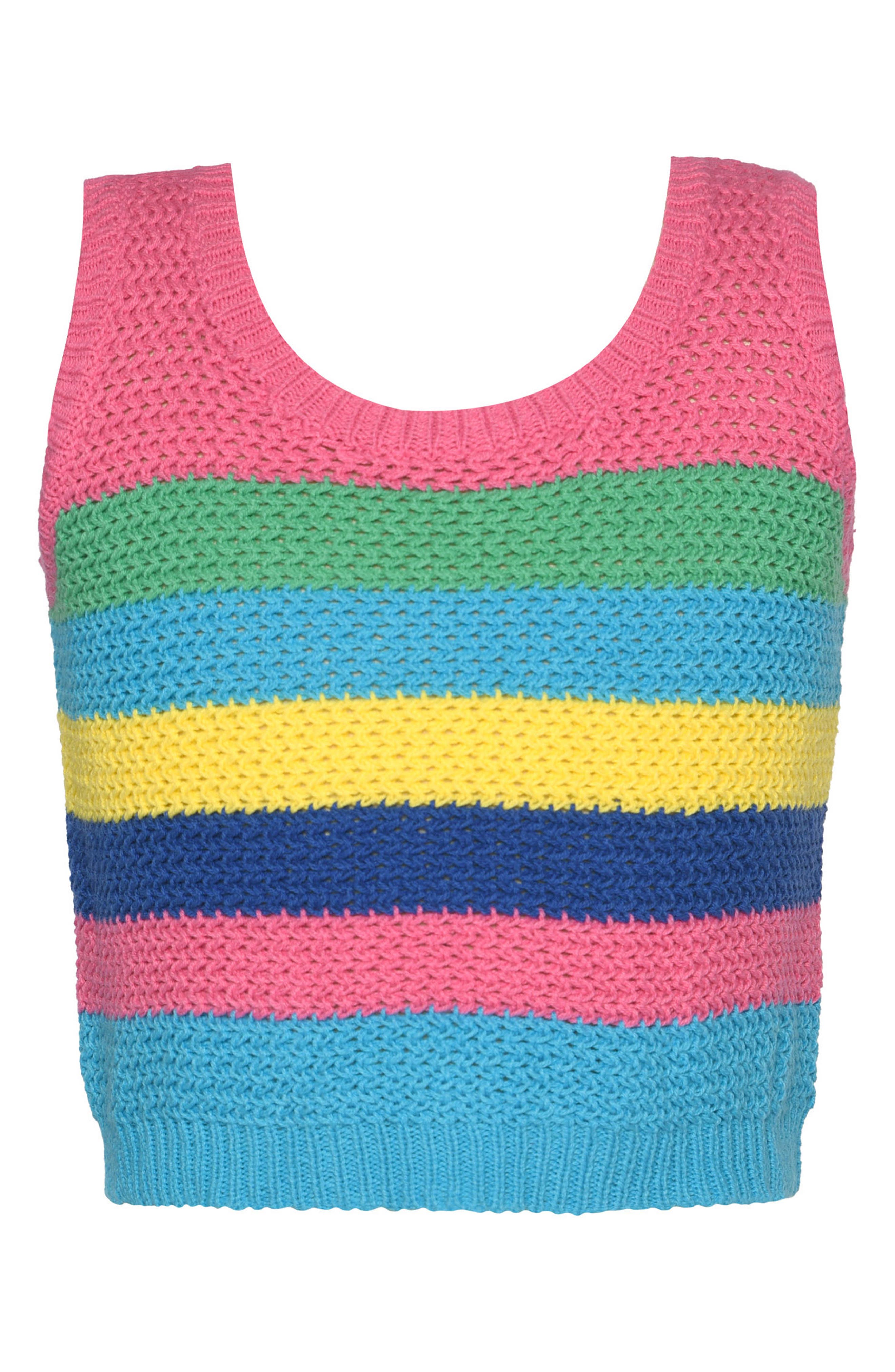 Hannah Banana Kids' Stripe Crochet Knit Sweater Tank | Nordstromrack