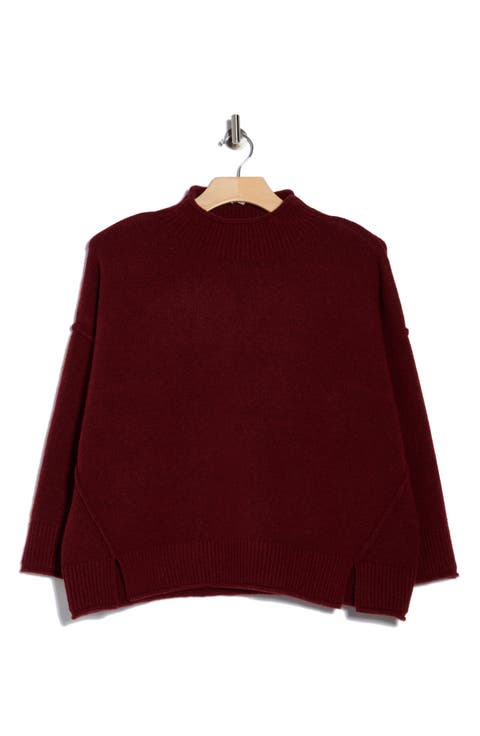 Exposed Seam Mock Neck Sweater (Plus)