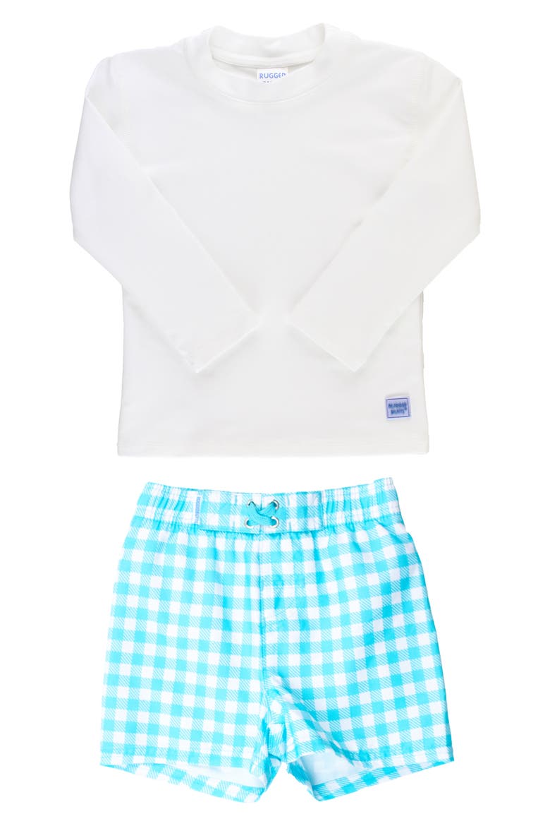 Long Sleeve Two-Piece Rashguard Swimsuit, Main, color, WHITE