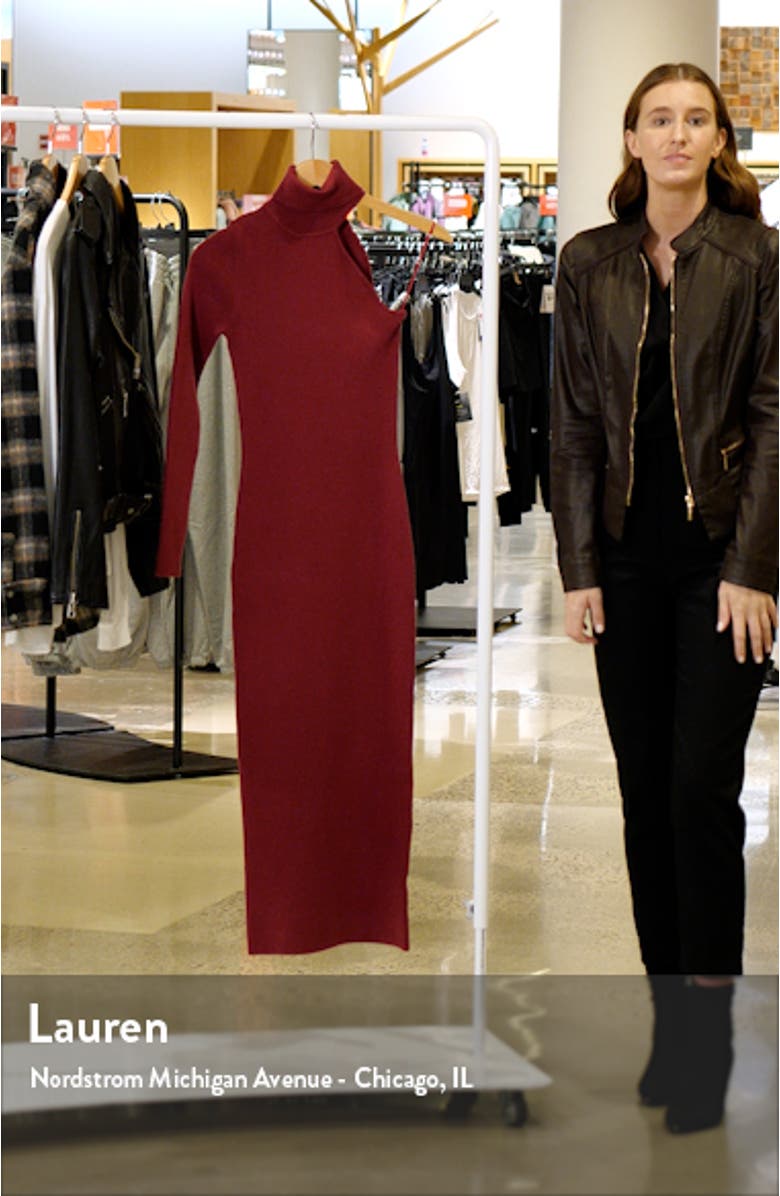 Asymmetric Single Long Sleeve Midi Dress, sales video thumbnail