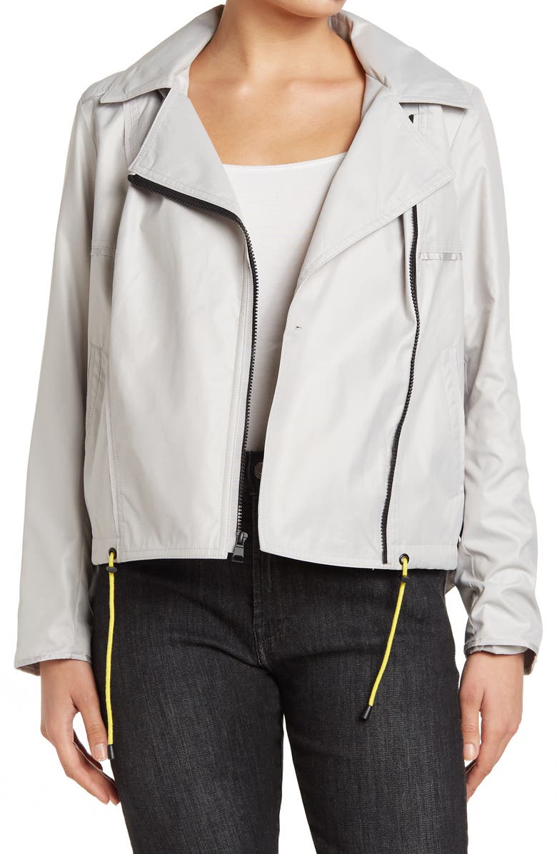 RACHEL Rachel Roy Motorcycle High/Low Hem Outerwear Jacket, Main, color,