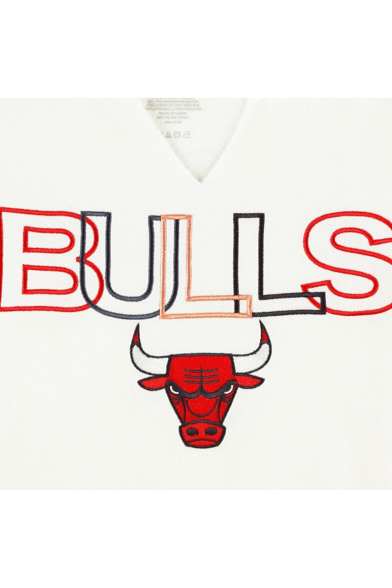 Women's Concepts Sport  White Chicago Bulls Sunray Notch Neck Long Sleeve T-Shirt, Alternate, color, White
