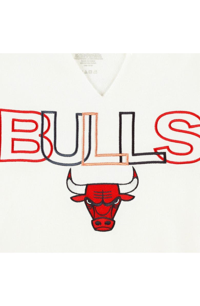 CONCEPTS SPORT Women's Concepts Sport  White Chicago Bulls Sunray Notch Neck Long Sleeve T-Shirt, Alternate, color, White