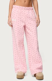 EDIKTED Floral Low Rise Straight Leg Sweatpants
