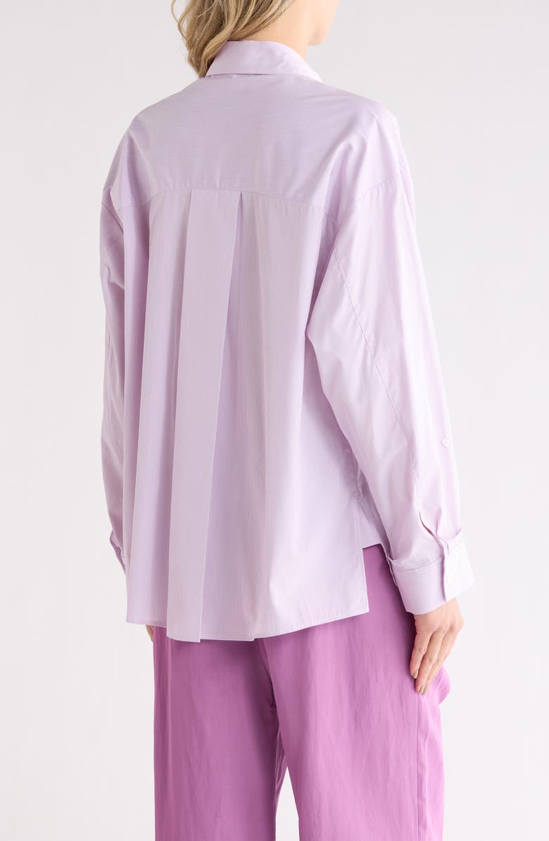 TWP Earl Cotton Button-Up Shirt, Alternate, color, White/ Purple