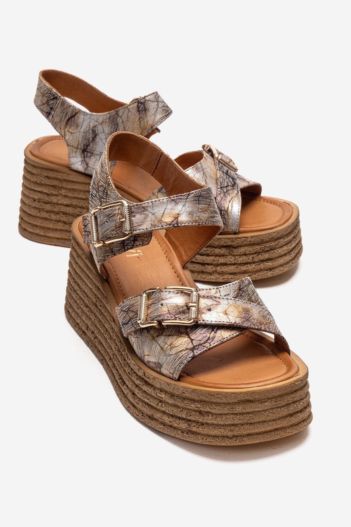 Forever & Always Shoes Mirette Leather Platform Sandal, Main, color, Gold