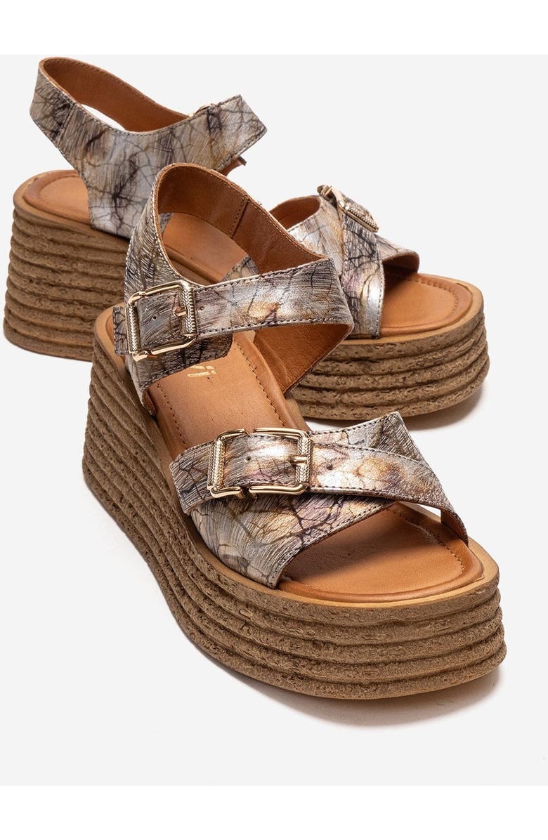 Forever & Always Shoes Mirette Leather Platform Sandal, Main, color, Gold