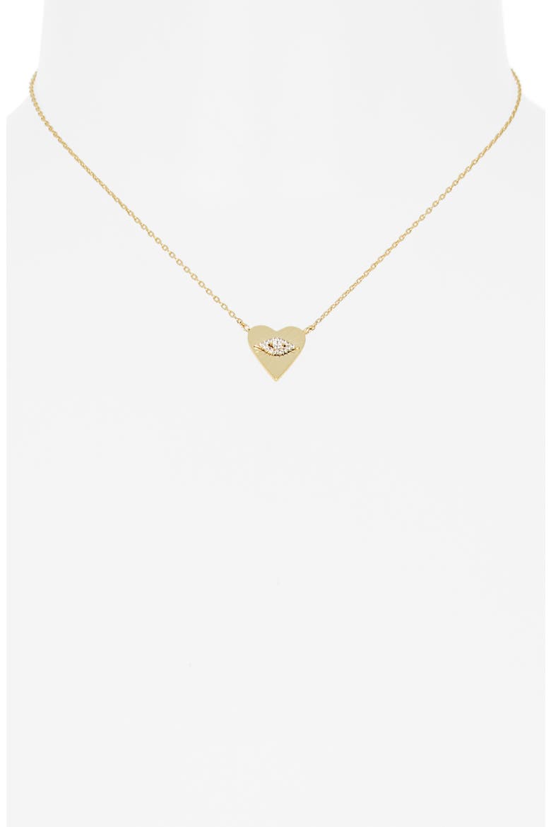 Tinsley Evil Eye Heart Pendant Necklace, Alternate, color, GOLD