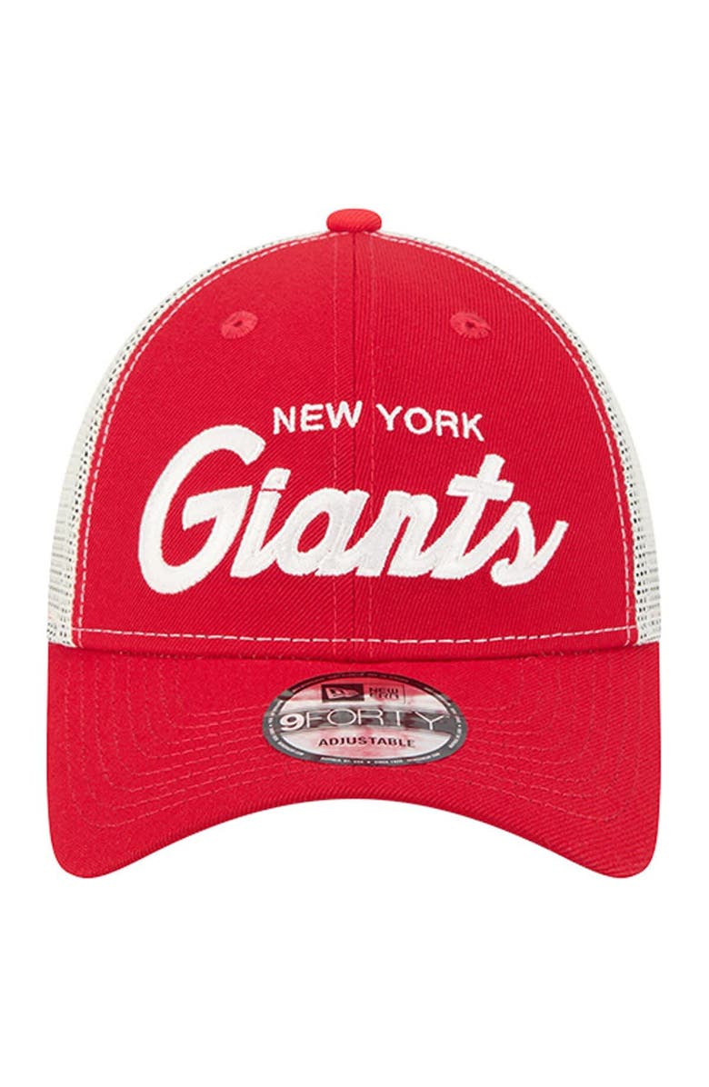 New Era Men's New Era Red New York Giants Apple Trucker 9FORTY Adjustable Hat, Alternate, color, Red