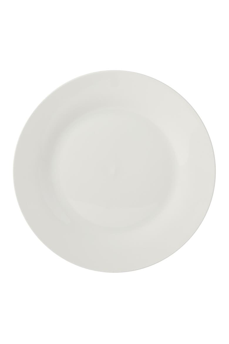 Great Essentials Fine Ceramic Dinner Plate Set, Alternate, color, White