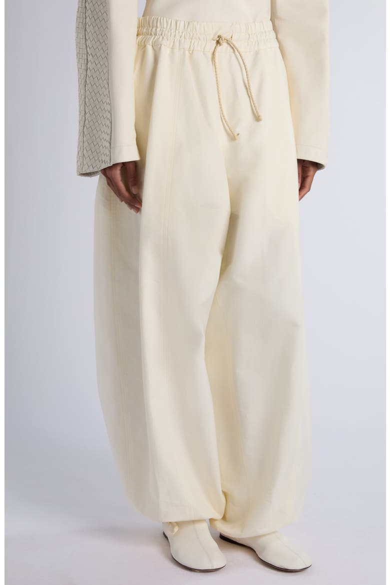 Wide Leg Compact Cotton Toile Trousers, Alternate, color, 9107 PARCHMENT
