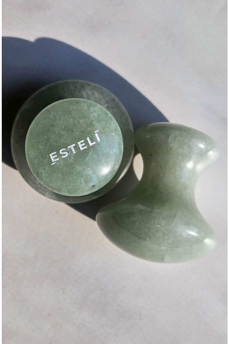 Pair of Aventurine Mushroom Gua Sha FACE, Alternate, color, Light Green