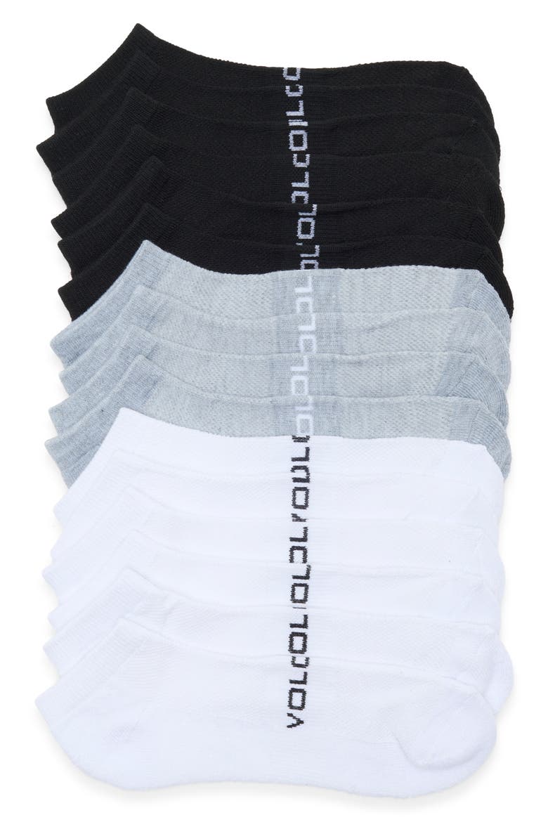 8-Pack Athletic No Show Socks, Main, color, WHITE/ GRAY/ BLACK