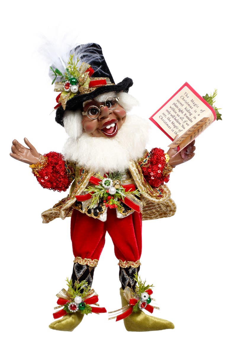 African American Christmas Carol Elf,  Small, Main, color, Red