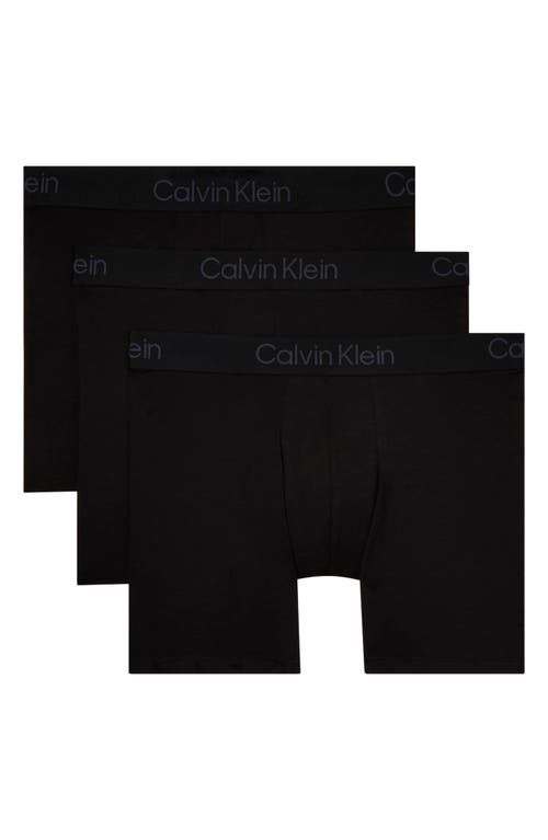 Calvin Klein Icon 3-pack Stretch Boxer Briefs In Black/black/black