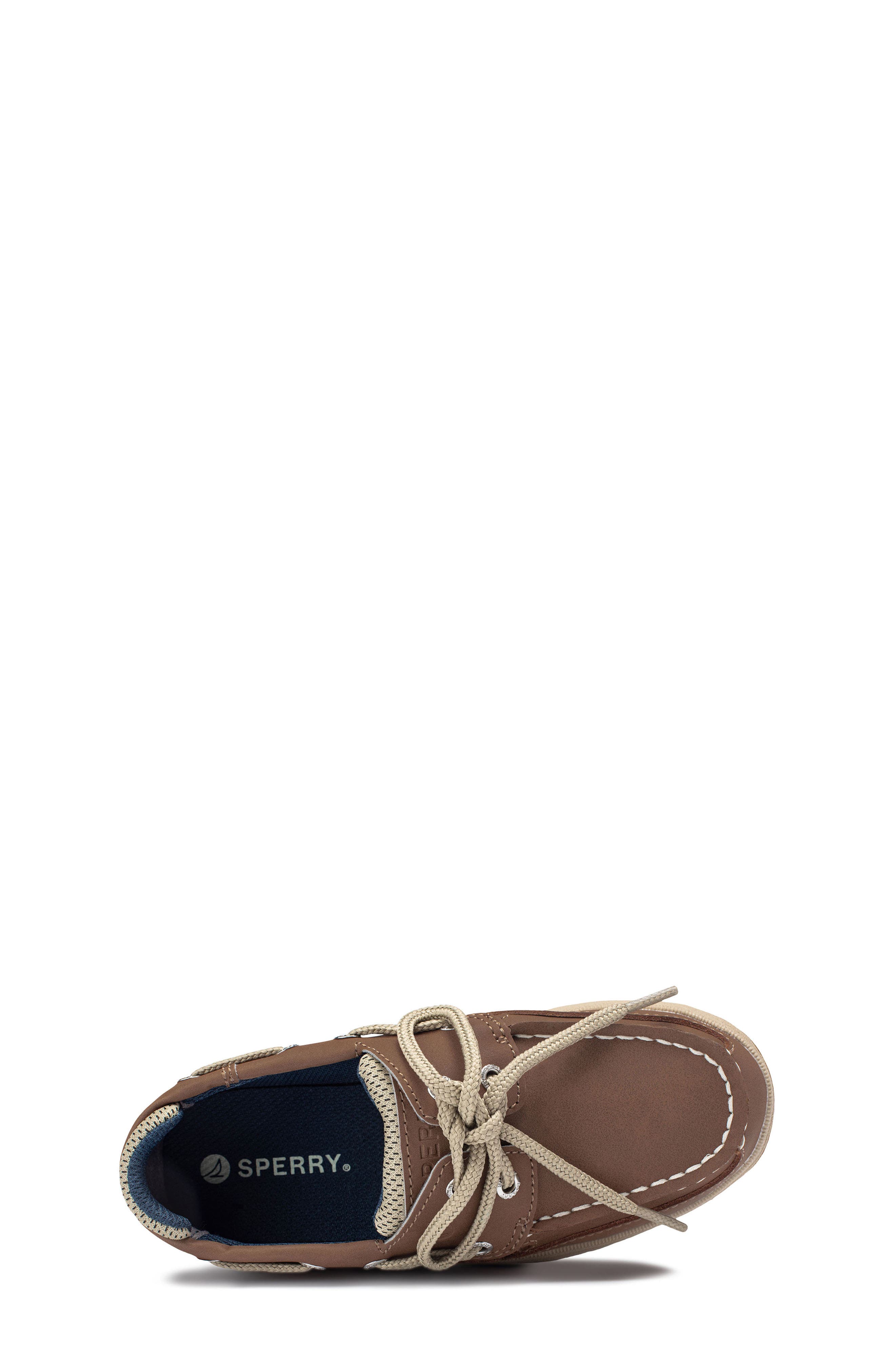 Kids' Lanyard Boat Shoe, Alternate, color, DARK TAN / NAVY