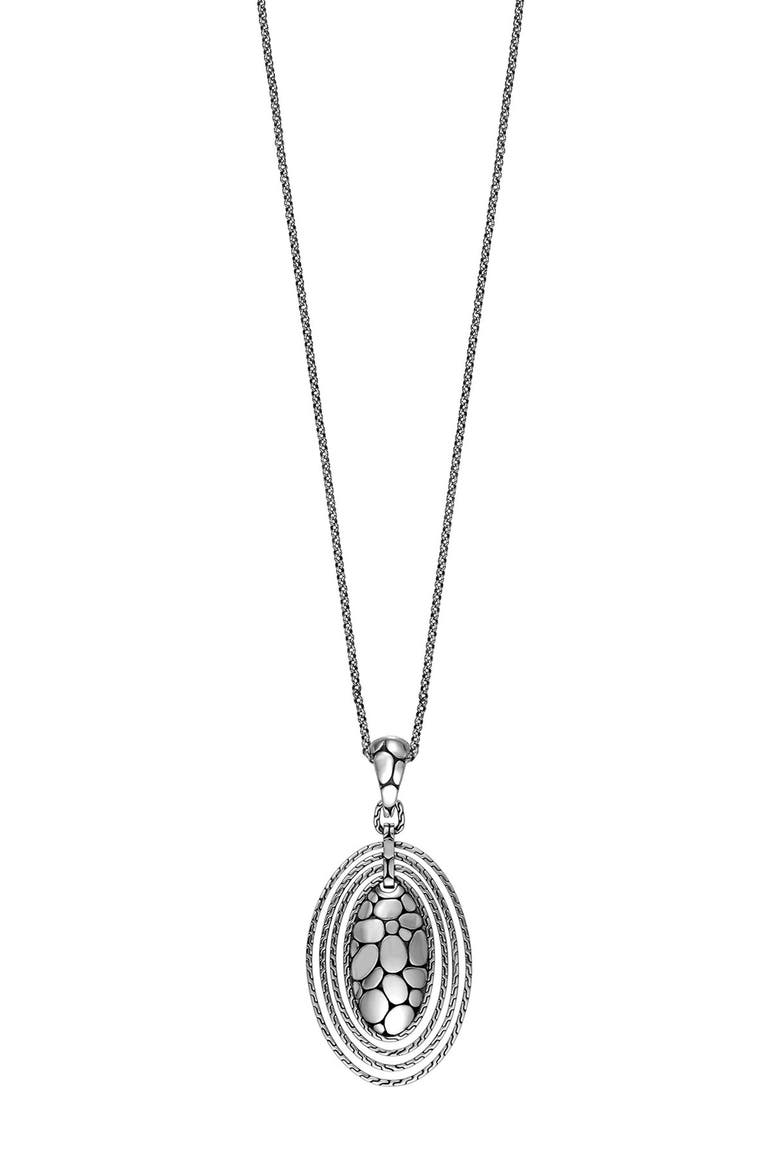 'Tamaran Zen' Oval Drop Long Pendant Necklace, Main, color, NO COLOR