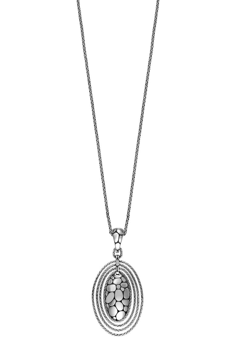 John Hardy 'Tamaran Zen' Oval Drop Long Pendant Necklace, Main, color, 