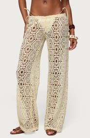 EDIKTED Amrita Baggy Open Stitch Pants