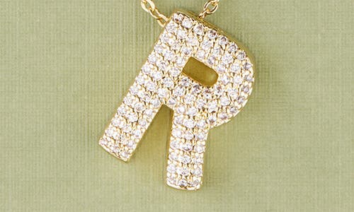 Leith Pavé Cubic Zirconia Initial Pendant Necklace In Gold