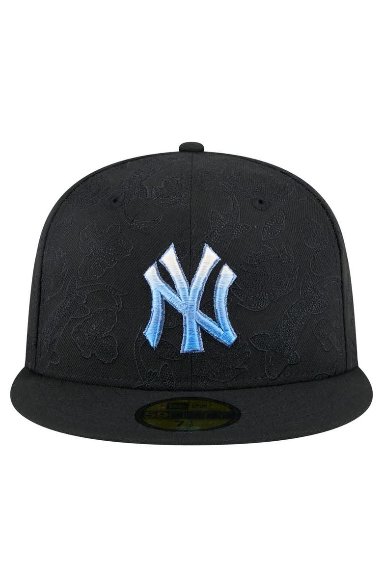 New Era Men's New Era Black New York Yankees Tonal Koi 59FIFTY Fitted Hat, Alternate, color, 