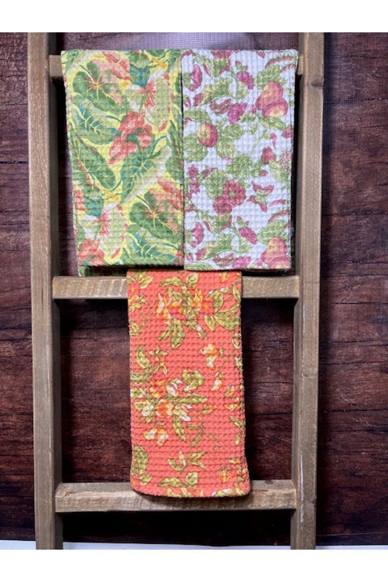 Greenhouse Patchwork Tea Towel Bundle, Set of 3, Alternate, color, Green