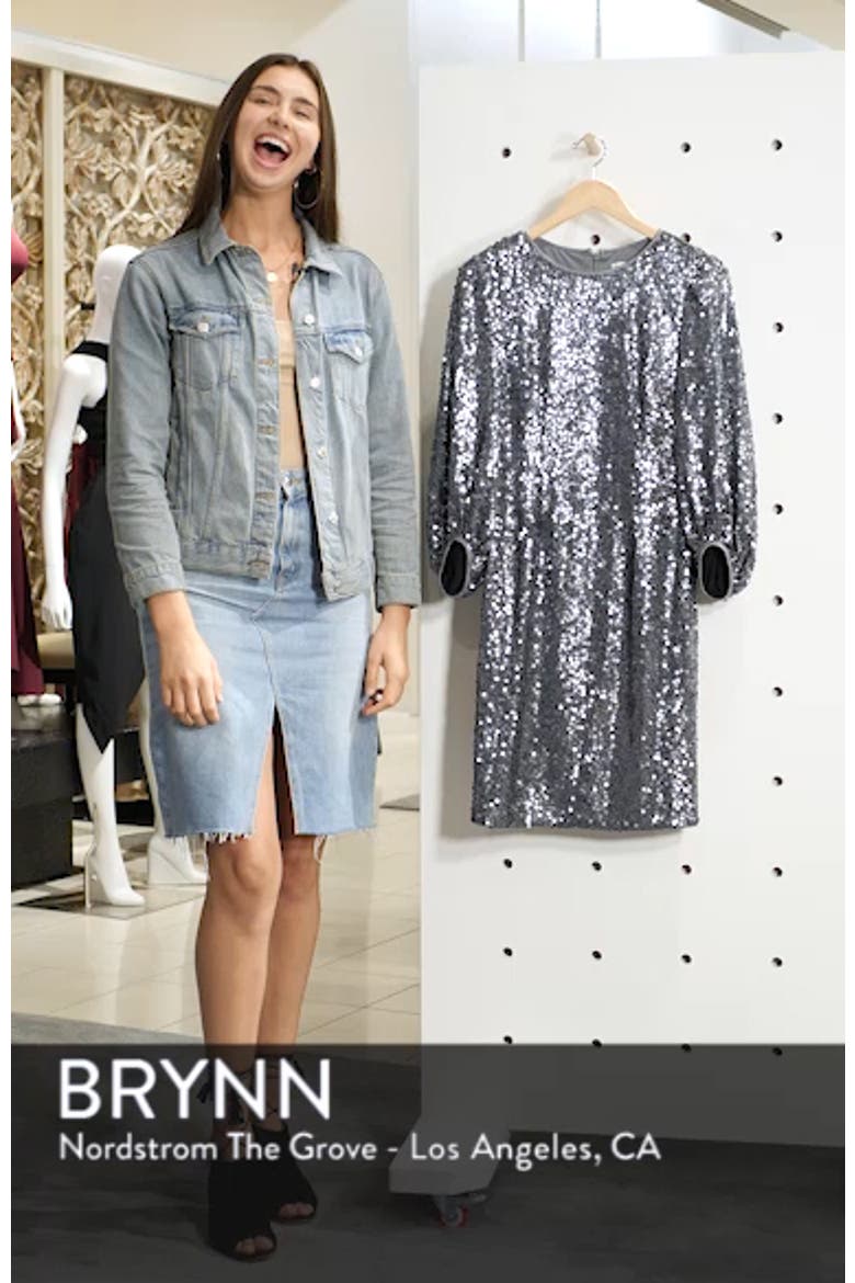Blouson Sleeve Sequin Sheath Dress video
