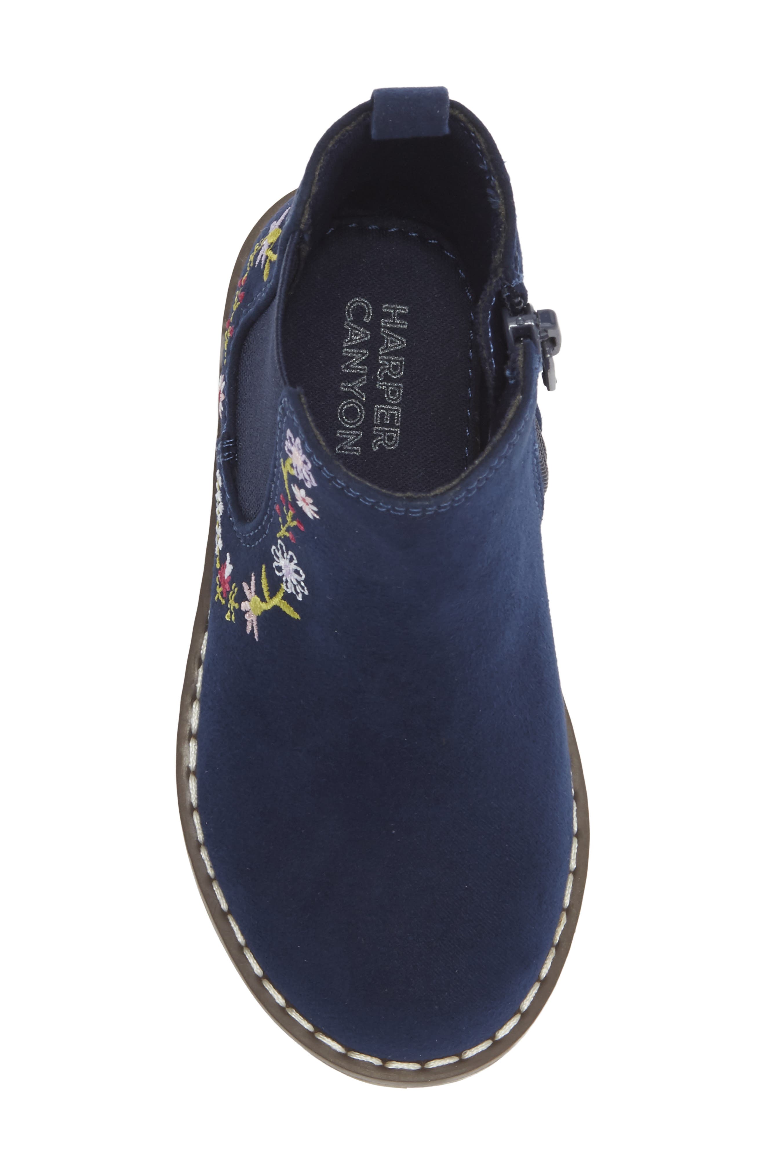 Kids' Caite Embroidered Short Boot, Alternate, color, NAVY