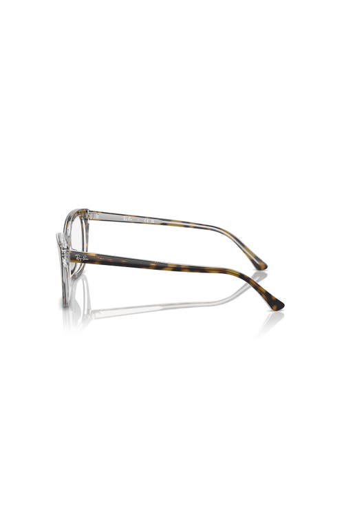 Ray Ban Ray-ban 52mm Rectangle Optical Glasses In Brown