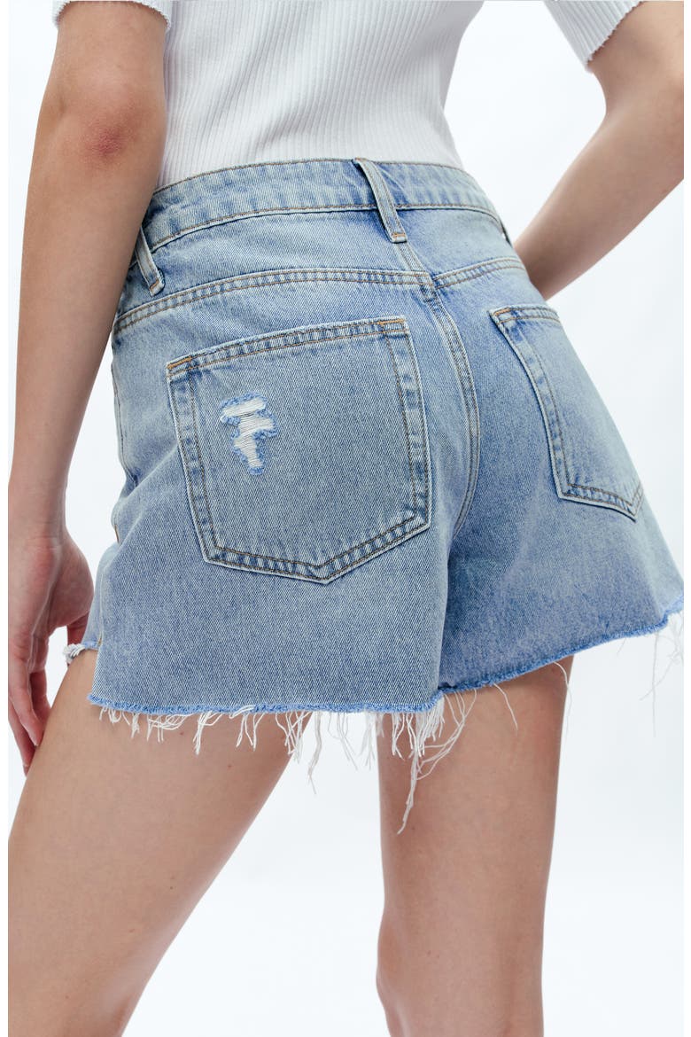 Kelly High Waist Cutoff Denim Shorts, Alternate, color, BABY BLUE