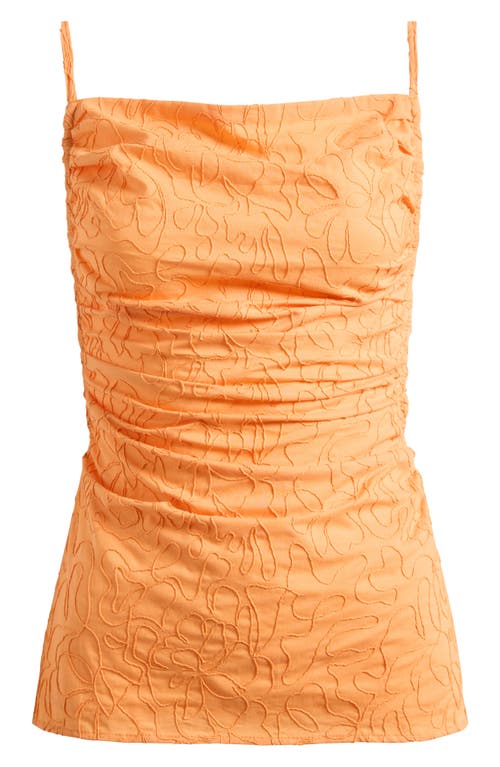 Topshop Embroidered Cotton Blend Camisole In Orange