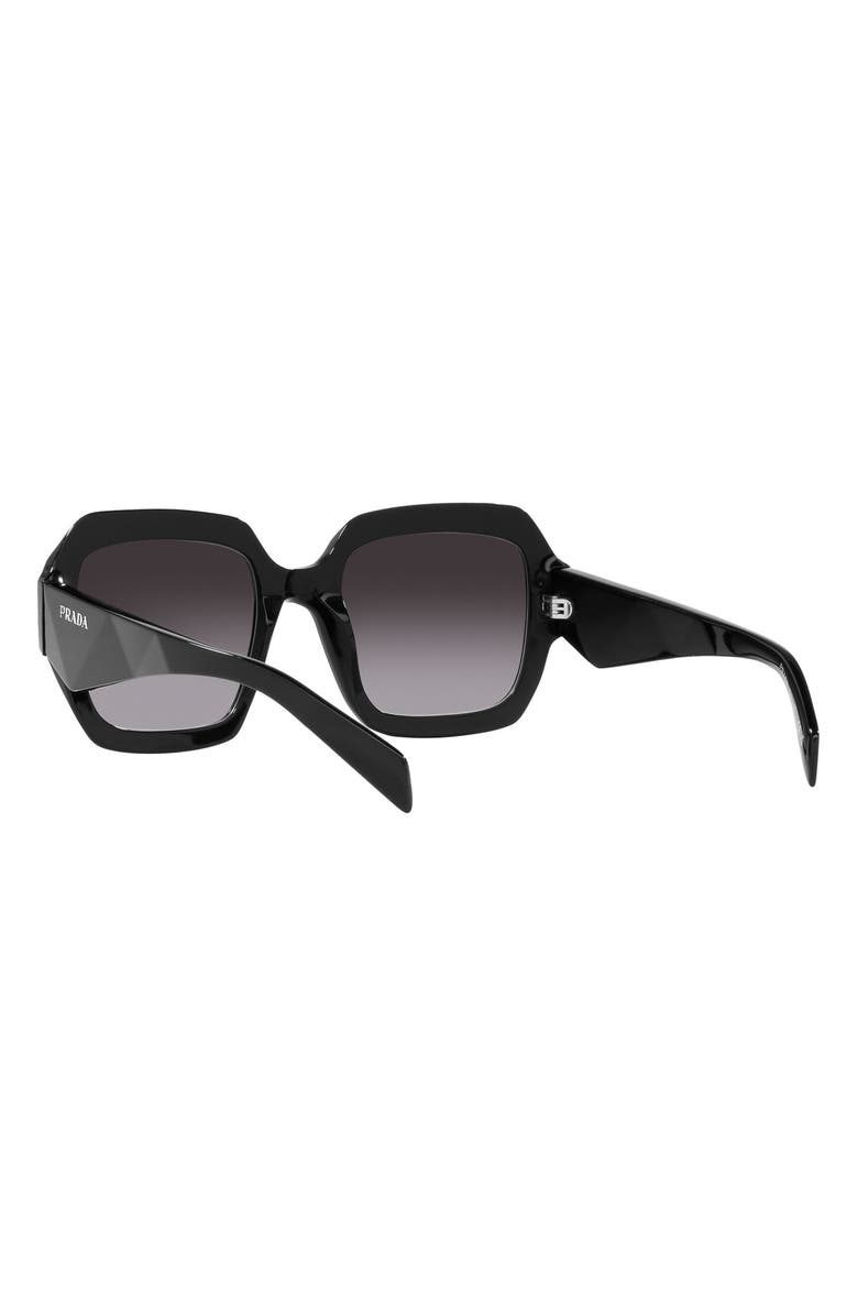 Prada 54mm Rectangular Sunglasses, Alternate, color, Black