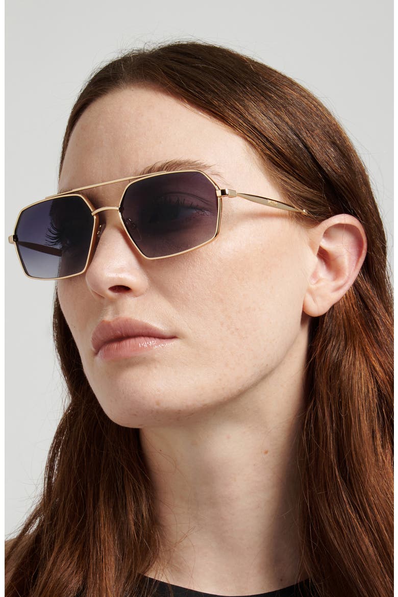 60mm Square Sunglasses, Alternate, color, ROSE GOLD/ DARK GREY SF