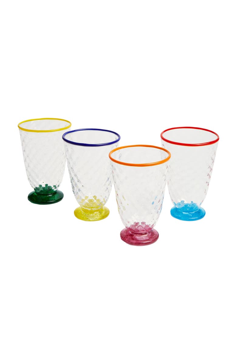 La DoubleJ Quilted Glasses Set Of 4, Main, color, Quilted Mixed Colors