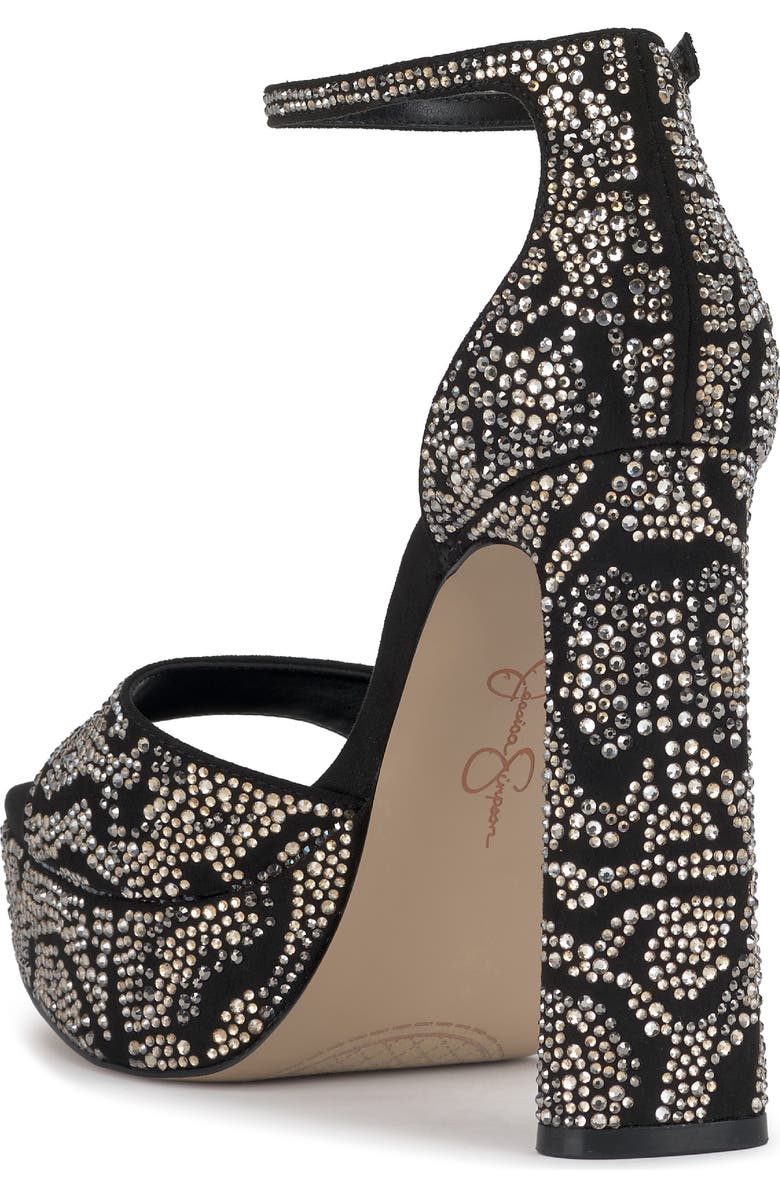 Jessica Simpson Telxia 2 Ankle Strap Platform Sandal, Alternate, color, Black Sparkle