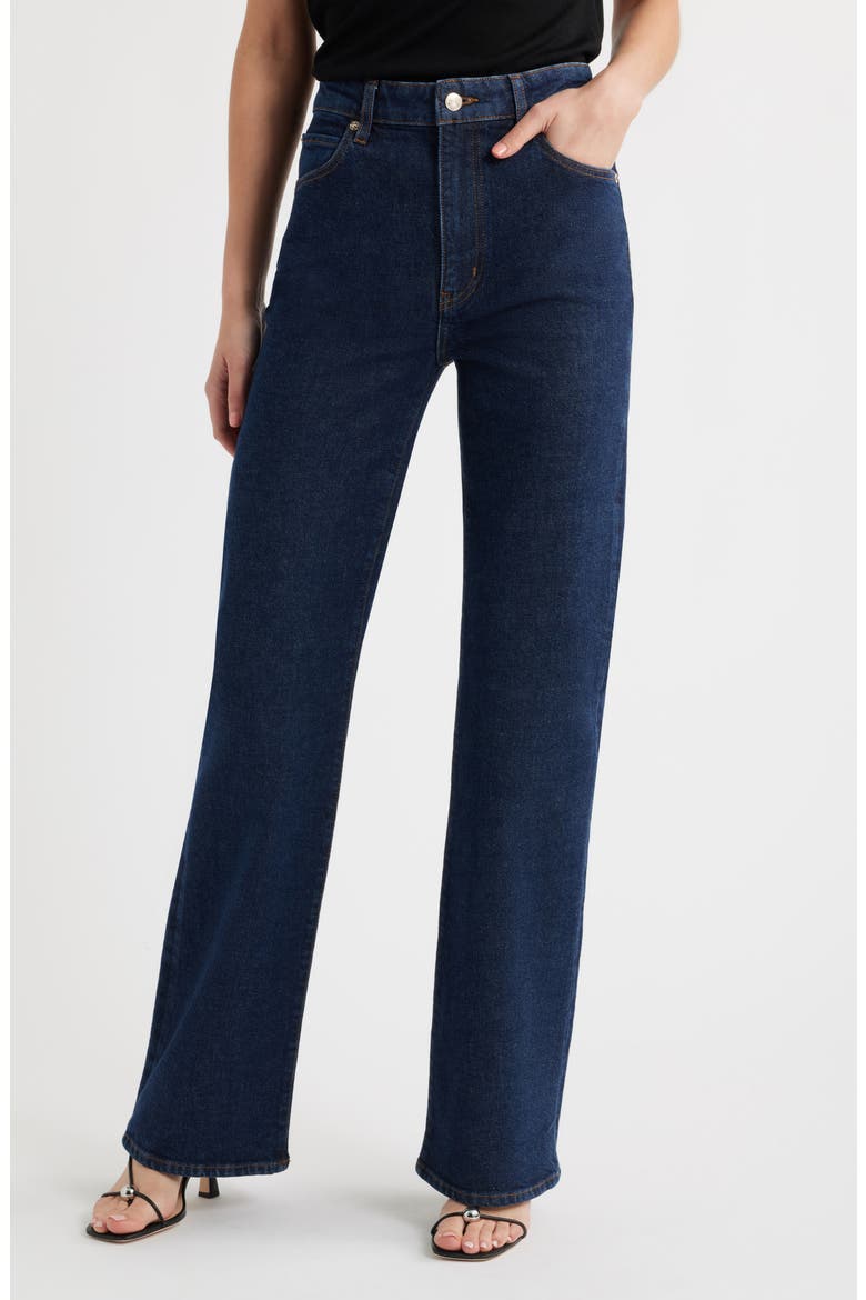 The Arrow High Waist Relaxed Bootcut Jeans, Main, color, TABOO